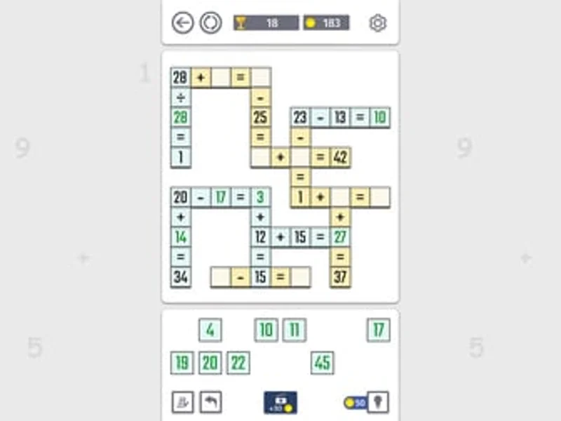 Math Puzzles Crosswords Level - Game screenshot